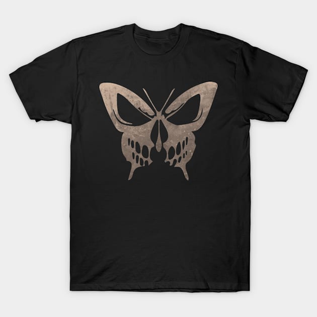 Sinister Butterfly and Skull Design T-Shirt by Graphic Duster